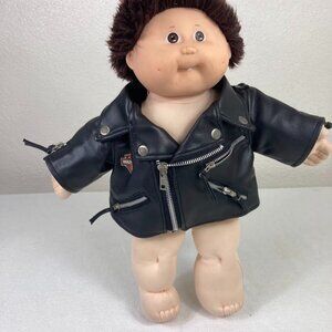Harley Davidson Cabbage Patch Kid Doll w/ Faux Leather Biker Jacket